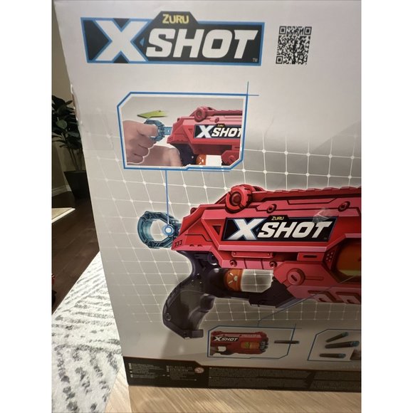 Zuru X-Shot 4 Gun Bundle - 2x Reflex 6 & 2x Kickback with 48 Foam Darts NEW - Picture 7 of 10